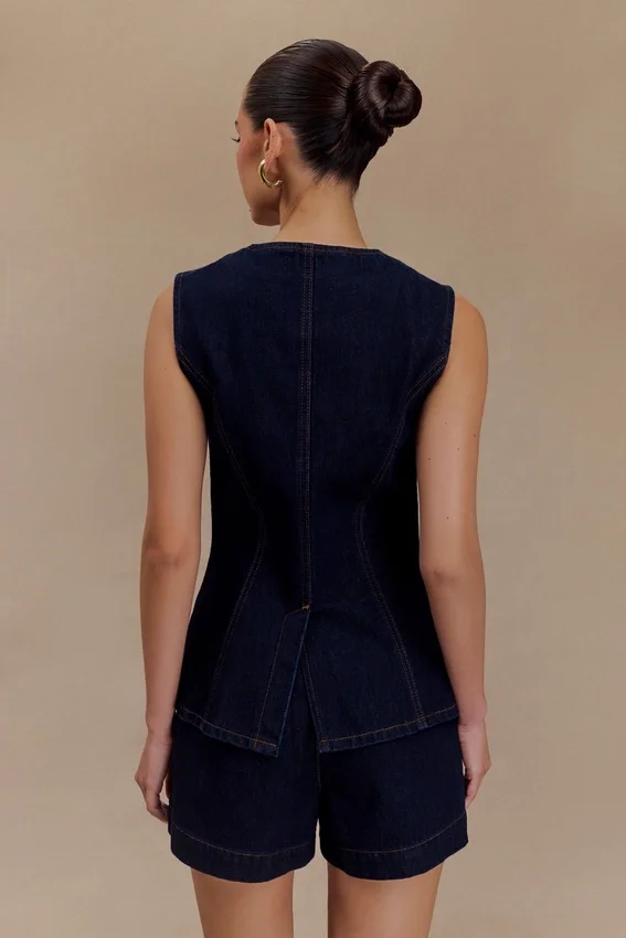 Abel Denim Button Up Top – Indigo Blue Abel Denim Button Up Top – Indigo Blue