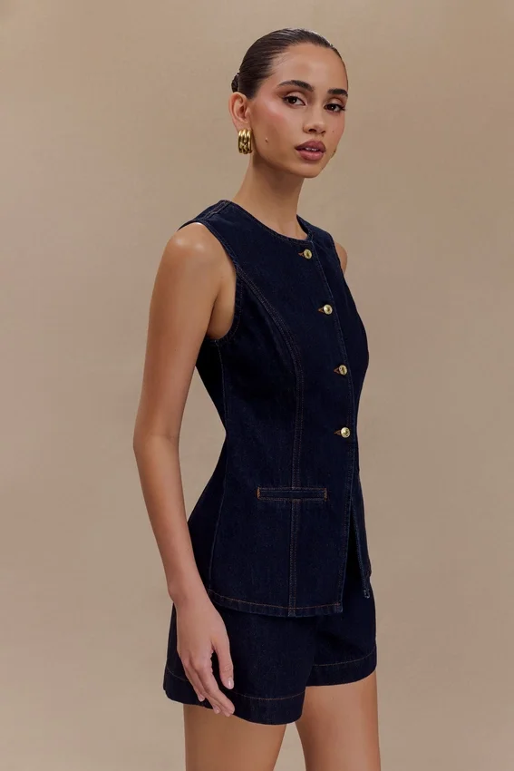 Abel Denim Button Up Top – Indigo Blue Abel Denim Button Up Top – Indigo Blue