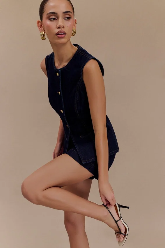 Abel Denim Button Up Top – Indigo Blue Abel Denim Button Up Top – Indigo Blue