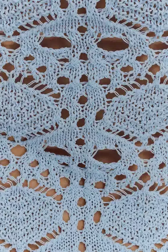 Aeline Strapless Crochet Knit Top – Sky Blue Aeline Strapless Crochet Knit Top – Sky Blue