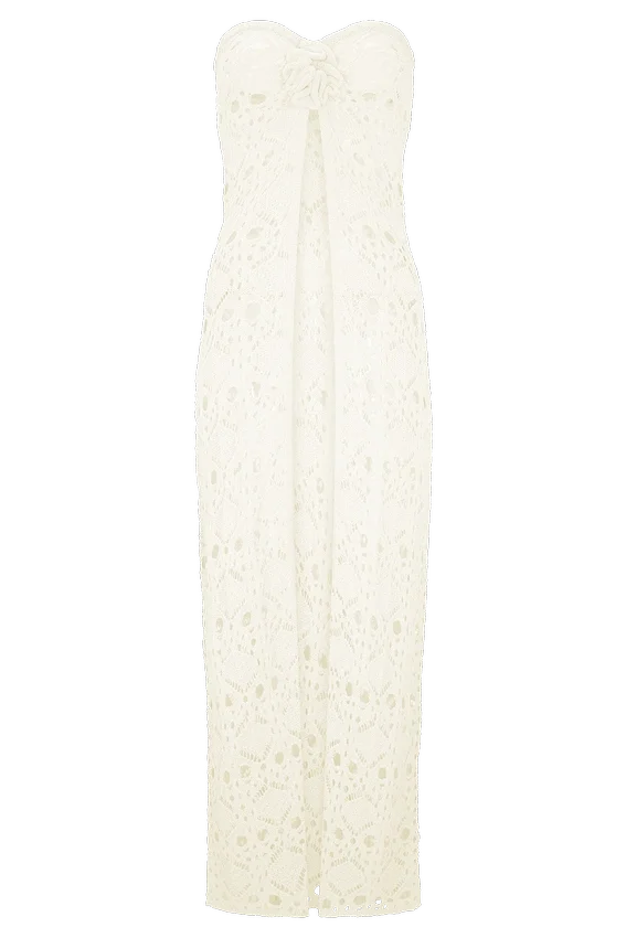 Aeline Strapless Crochet Knit Top – Ivory Aeline Strapless Crochet Knit Top – Ivory