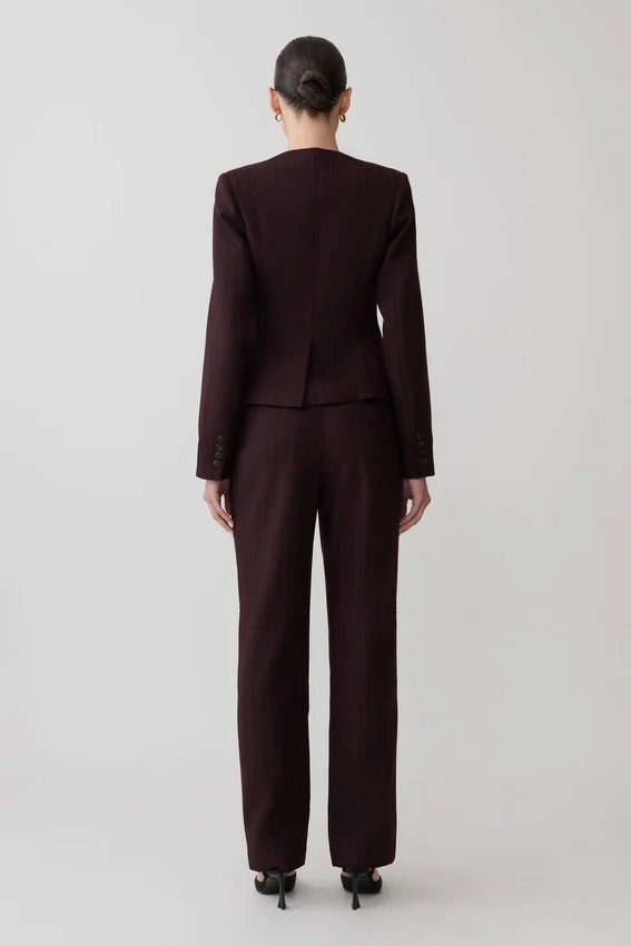 Agatha Straight Leg Suiting Pants – Plum Pinstripe Agatha Straight Leg Suiting Pants – Plum Pinstripe