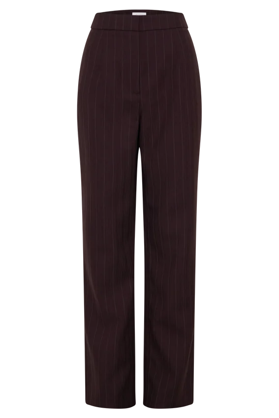 Agatha Straight Leg Suiting Pants – Plum Pinstripe Agatha Straight Leg Suiting Pants – Plum Pinstripe