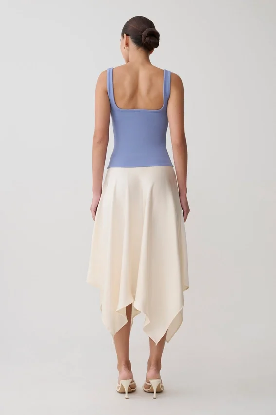 Aisling Ribbed Square Neck Sleeveless Top – Cornflower Blue Aisling Ribbed Square Neck Sleeveless Top – Cornflower Blue