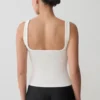 Aisling Ribbed Square Neck Sleeveless Top – Ivory Aisling Ribbed Square Neck Sleeveless Top – Ivory