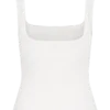 Aisling Ribbed Square Neck Sleeveless Top – Ivory Aisling Ribbed Square Neck Sleeveless Top – Ivory