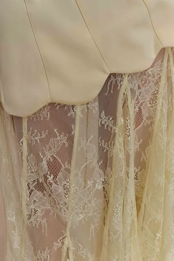Aleena Satin And Lace Maxi Dress – Lemon Aleena Satin And Lace Maxi Dress – Lemon