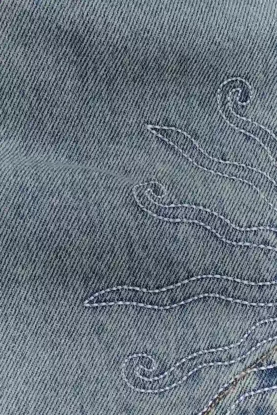 Alessia Embroidered Denim Mini Skirt – Light Vintage Alessia Embroidered Denim Mini Skirt – Light Vintage