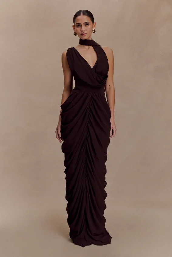 Alex Chiffon Maxi Dress – Cacao Brown Alex Chiffon Maxi Dress – Cacao Brown