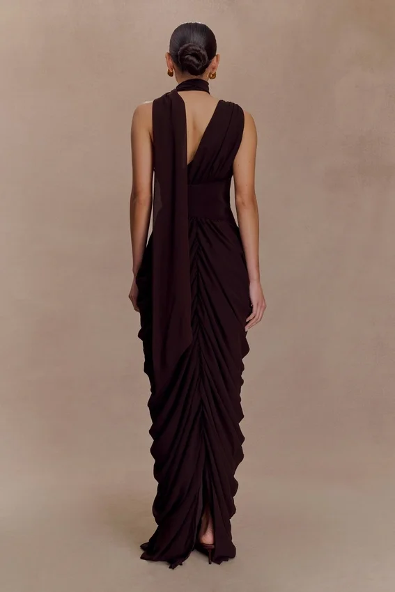 Alex Chiffon Maxi Dress – Cacao Brown Alex Chiffon Maxi Dress – Cacao Brown