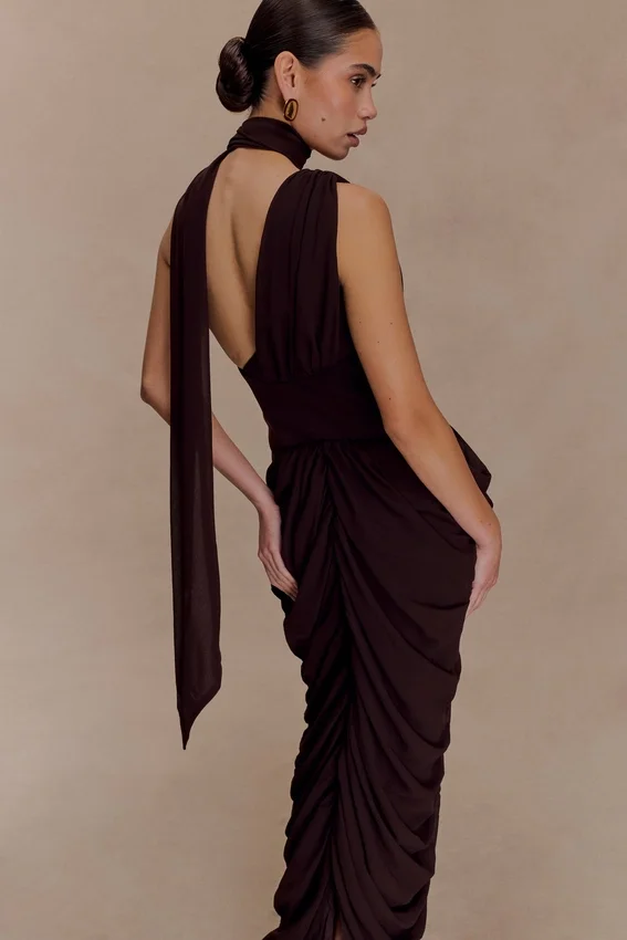 Alex Chiffon Maxi Dress – Cacao Brown Alex Chiffon Maxi Dress – Cacao Brown