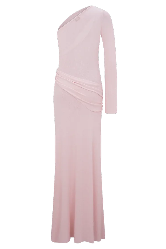 Alexius One Shoulder Knit Maxi Dress – Dusty Pink Alexius One Shoulder Knit Maxi Dress – Dusty Pink