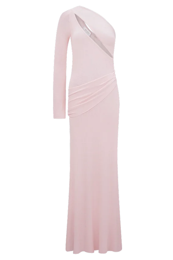 Alexius One Shoulder Knit Maxi Dress – Dusty Pink Alexius One Shoulder Knit Maxi Dress – Dusty Pink