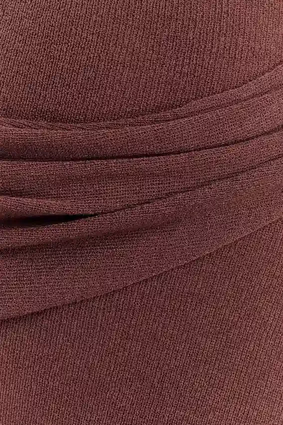 Alexius One Shoulder Knit Maxi Dress – Nutmeg Alexius One Shoulder Knit Maxi Dress – Nutmeg