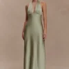 Alice Satin Halter Maxi Dress – Sage Alice Satin Halter Maxi Dress – Sage