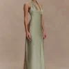 Alice Satin Halter Maxi Dress – Sage Alice Satin Halter Maxi Dress – Sage