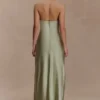 Alice Satin Halter Maxi Dress – Sage Alice Satin Halter Maxi Dress – Sage