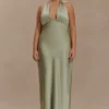 Alice Satin Halter Maxi Dress – Sage Alice Satin Halter Maxi Dress – Sage