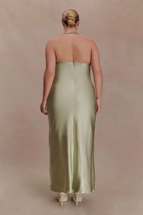 Alice Satin Halter Maxi Dress – Sage Alice Satin Halter Maxi Dress – Sage