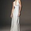 Alice Satin Halter Maxi Dress – White Alice Satin Halter Maxi Dress – White