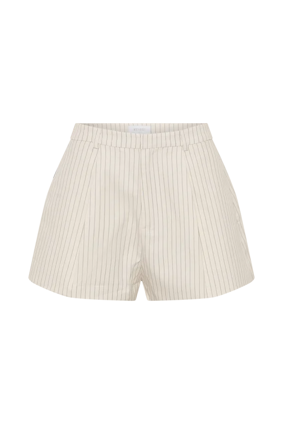 Alina Pintuck Cotton Shorts – Stripe Alina Pintuck Cotton Shorts – Stripe