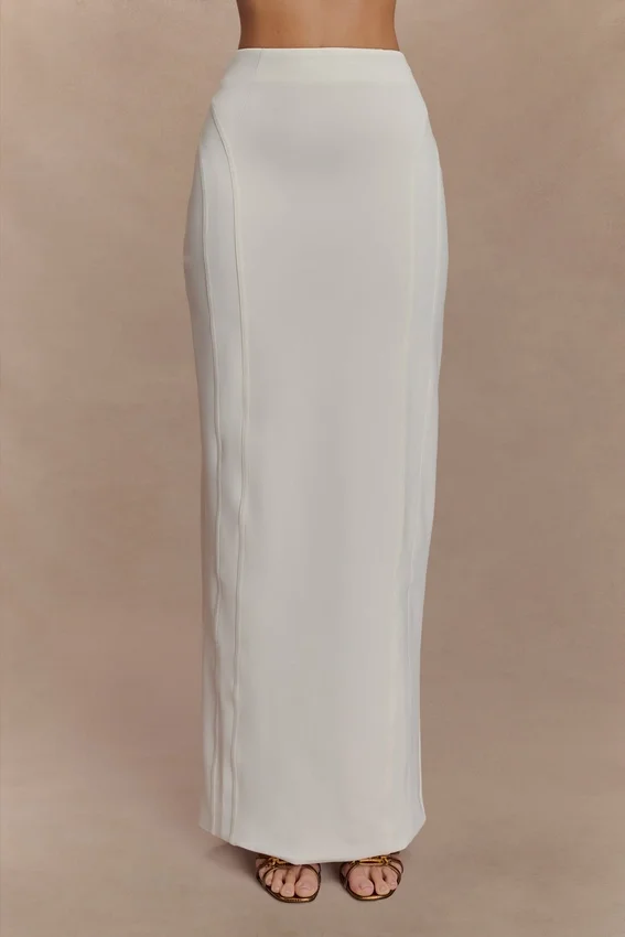 Alma High Waist Maxi Skirt – White Alma High Waist Maxi Skirt – White