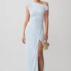 Alyn Off Shoulder Draped Maxi Dress – Pale Blue Alyn Off Shoulder Draped Maxi Dress – Pale Blue