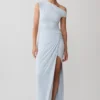 Alyn Off Shoulder Draped Maxi Dress – Pale Blue Alyn Off Shoulder Draped Maxi Dress – Pale Blue