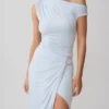 Alyn Off Shoulder Draped Maxi Dress – Pale Blue Alyn Off Shoulder Draped Maxi Dress – Pale Blue
