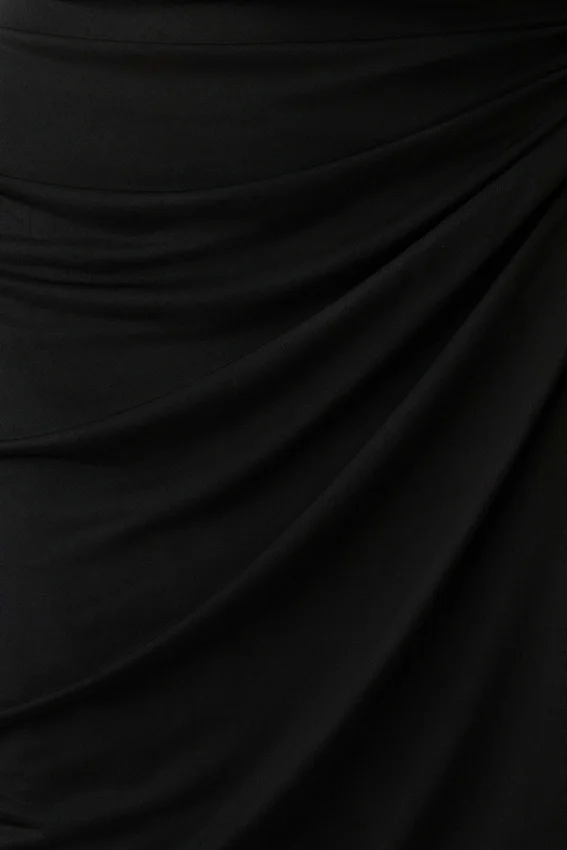 Alyn Off Shoulder Draped Mini Dress – Black Alyn Off Shoulder Draped Mini Dress – Black