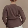 Amanda Statement Button Knit Cardigan – Cacao Brown