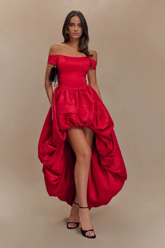 Amelia Bubble Maxi Dress – Ruby Red Amelia Bubble Maxi Dress – Ruby Red