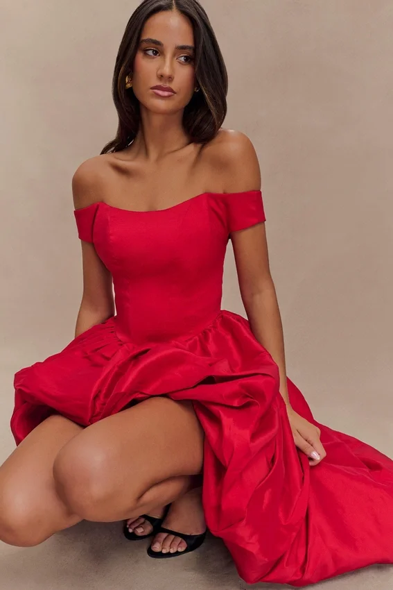 Amelia Bubble Maxi Dress – Ruby Red Amelia Bubble Maxi Dress – Ruby Red