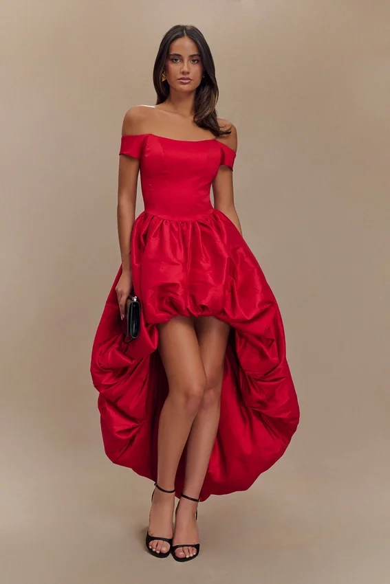 Amelia Bubble Maxi Dress – Ruby Red Amelia Bubble Maxi Dress – Ruby Red