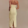 Amelita Suiting Halter Midi Dress – Pale Lemon
