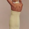 Amelita Suiting Halter Midi Dress – Pale Lemon