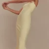 Amelita Suiting Halter Midi Dress – Pale Lemon
