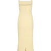 Amelita Suiting Halter Midi Dress – Pale Lemon