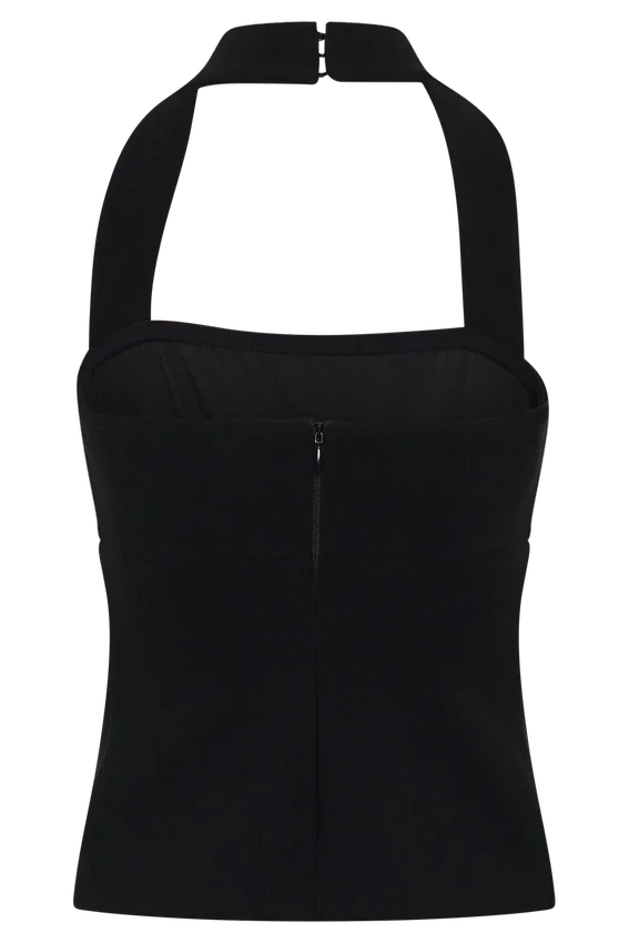Amelita Suiting Halter Top – Black Amelita Suiting Halter Top – Black