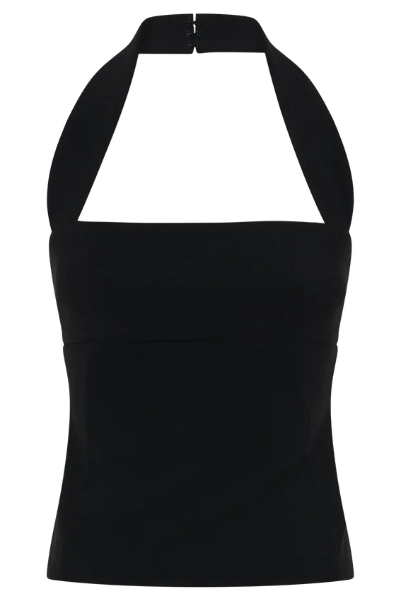 Amelita Suiting Halter Top – Black Amelita Suiting Halter Top – Black