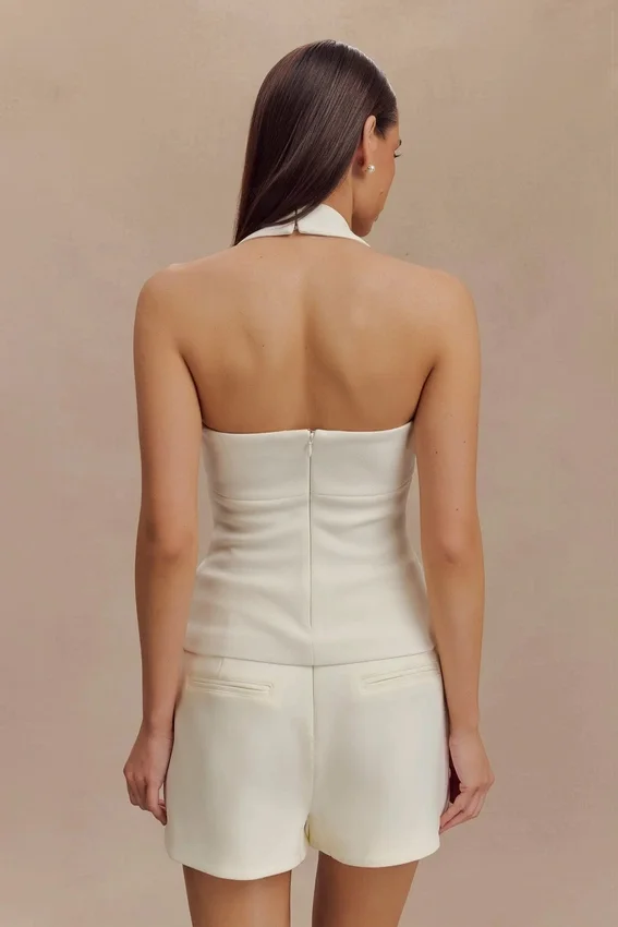 Amelita Suiting Halter Top – Ivory Amelita Suiting Halter Top – Ivory