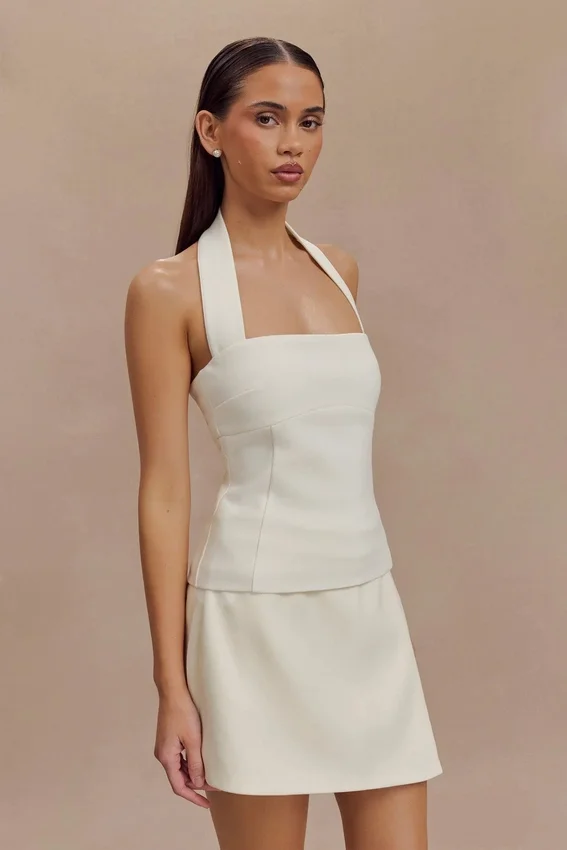Amelita Suiting Halter Top – Ivory Amelita Suiting Halter Top – Ivory