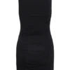 Amia Slinky Sleeveless Mini Dress With Hardware – Black