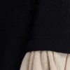 Amirose Ruffle Knit Midi Dress – Black