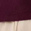 Amirose Ruffle Knit Midi Dress – Plum