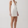 Anari Gathered Scuba Mini Dress – White Anari Gathered Scuba Mini Dress – White