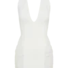 Anari Gathered Scuba Mini Dress – White Anari Gathered Scuba Mini Dress – White