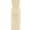 Anastasia One Shoulder Modal Midi Dress – Pale Lemon