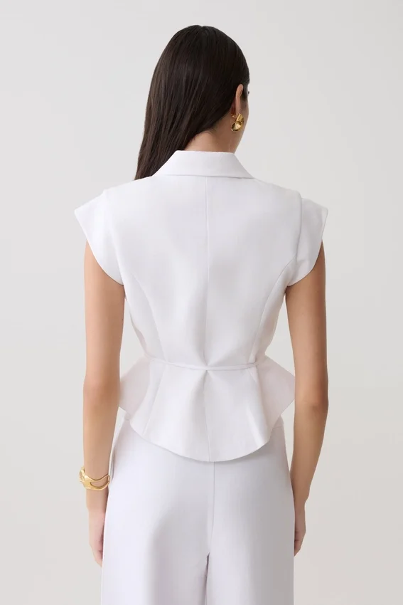 Andina Shortsleeve Linen Top – White Andina Shortsleeve Linen Top – White