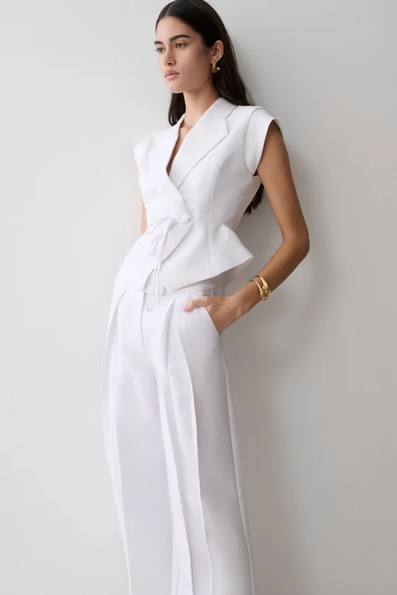 Andina Shortsleeve Linen Top – White Andina Shortsleeve Linen Top – White